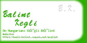 balint kegli business card